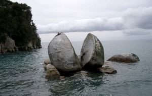 Rock in midst of water