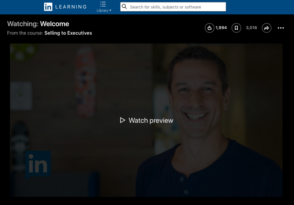 LinkedIn Learning Video Selling to CXOs screenshots