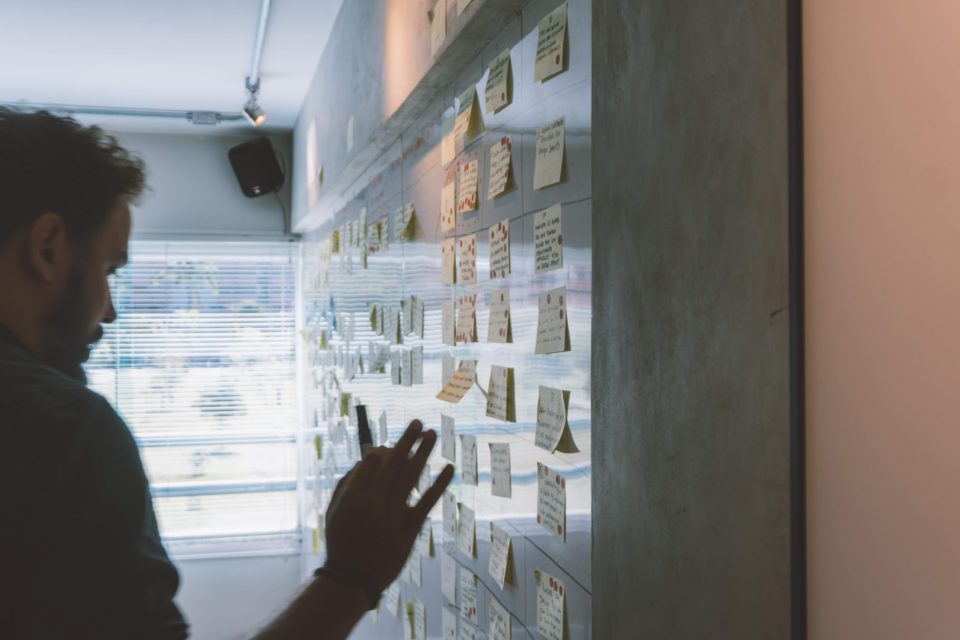 man in midst of an agile work sprint